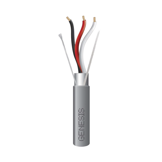 Carrete de 305 Metros (1000 Pies) de Cable / 3 x 16 AWG / Riser / Blindado / Tipo CMR-CL3R-FPLR-FT4 / Color Gris / Aplicaciones de Alarmas de Intrusión/Control de Acceso/ Automatización / Interfonos y Tv Porteros