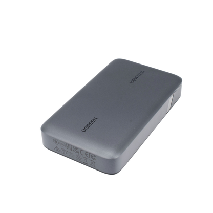 Power Bank de 20000mAh | 3 Salidas 100W Max. | USB-A + 2 USB-C | PD 3.0 | QC3.0 | FCP | SCP | Pantalla Inteligente | Carcasa Ignifuga | Color Gris | Incluye Cable USB de 50cm | Carga tu Laptop de Manera Segura.