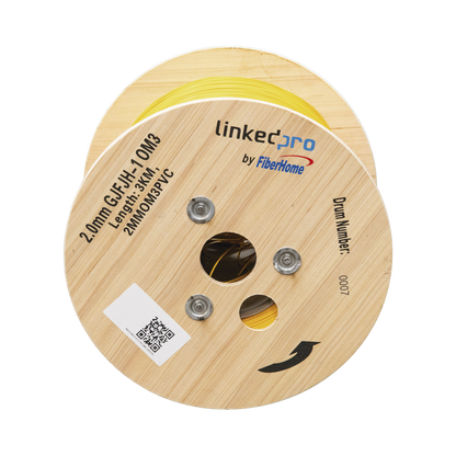 Fibra Óptica Multimodo OM3 2 mm Simplex Tight Buffer (900 micras), Precio Por Metro, (Hasta 2000 Metros en un Solo Tramo de Cable)