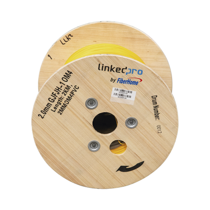 Fibra Óptica Multimodo OM4, 2 mm, Simplex, Tight Buffer, 900 micras, Color Amarillo, Precio Por Metro, (Hasta 2000 Metros en un Solo Tramo de Cable)