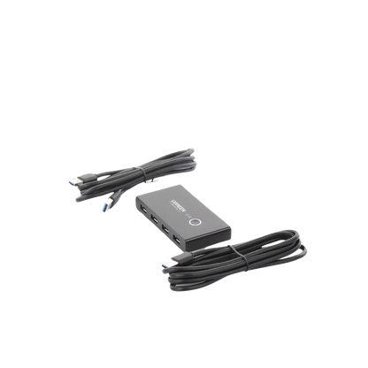 Conmutador USB para Compartir 4 Puertos USB 3.0 a 2 PC Ìs | Cambio Mediante Botón | Incluye Dos Cables USB de 1.5 m | ABS | Permite que 2 Usuarios Compartan 4 Dispositivos Periféricos USB3.0, como una impresora, un escáner, etc.