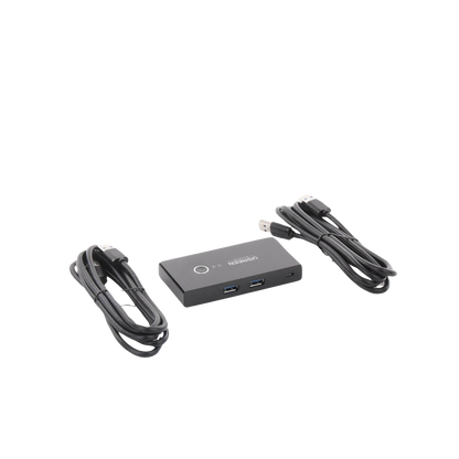 Conmutador USB para Compartir 4 Puertos USB 3.0 a 2 PC Ìs | Cambio Mediante Botón | Incluye Dos Cables USB de 1.5 m | ABS | Permite que 2 Usuarios Compartan 4 Dispositivos Periféricos USB3.0, como una impresora, un escáner, etc.