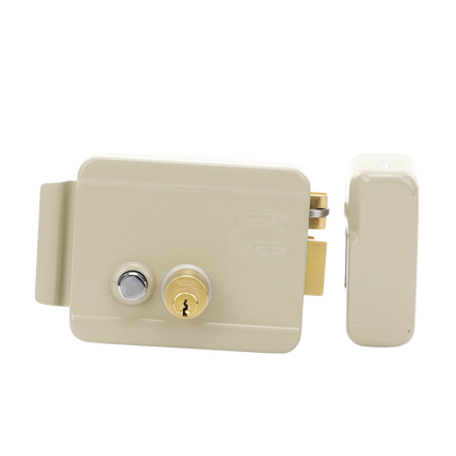 Cerradura Eléctrica / Incluye Llave / Derecha/ Con Botón integrado /Exterior