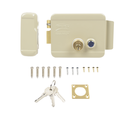 Cerradura Eléctrica / Incluye Llave /Con Botón integrado / Izquierda / Exterior