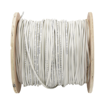 Carrete de 152 Metros (500 Pies) de Cable / 2 x 16 AWG / Blindado / Plenum / Color Blanco / Para Aplicaciones de Audio, Seguridad y Control