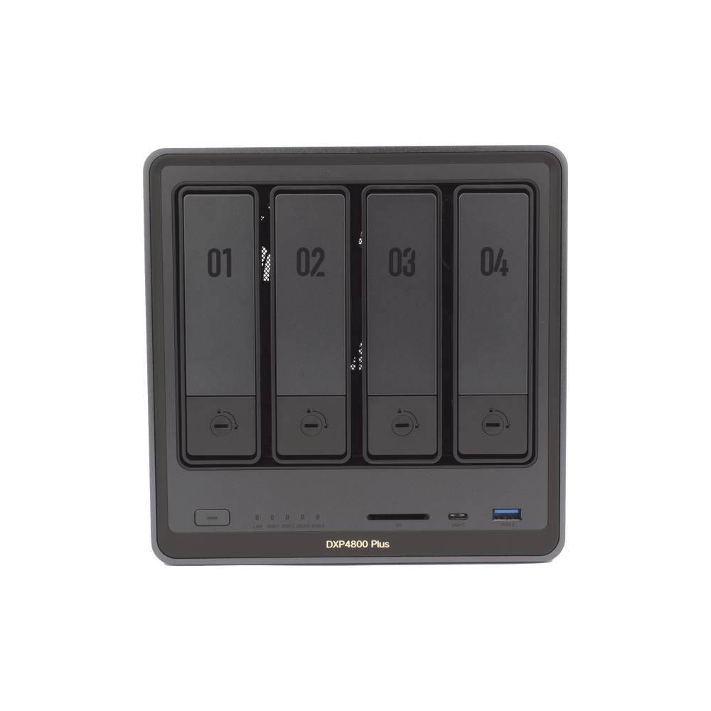 NAS UGREEN NASync DXP4800 Plus / Procesador Intel Pentium Gold 8505 5 Núcleos / 4 Bahías SATA + 2 M.2 NVMe PCIe 4.0 / 8GB DDR5 Expandible a 64GB / 10GbE + 2.5GbE / USB 3.2 Gen 2 Tipo C / HDMI 4K / Sistema Almacenamiento Conectado Red