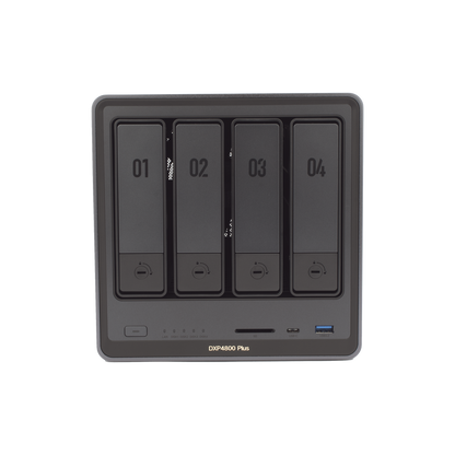 NAS UGREEN NASync DXP4800 Plus / Procesador Intel Pentium Gold 8505 5 Núcleos / 4 Bahías SATA + 2 M.2 NVMe PCIe 4.0 / 8GB DDR5 Expandible a 64GB / 10GbE + 2.5GbE / USB 3.2 Gen 2 Tipo C / HDMI 4K / Sistema Almacenamiento Conectado Red
