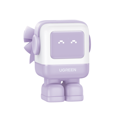 Cargador RobotGaN de 65W Serie UNO | 3 Puertos de Carga Rápida | 2 USB-C | 1 USB-A | PD 3.0 | QC 4.0 | Carga Inteligente | Tecnología GaN II | Zapato Magnético Extraíble | Carcasa Ignífuga | Pantalla LED