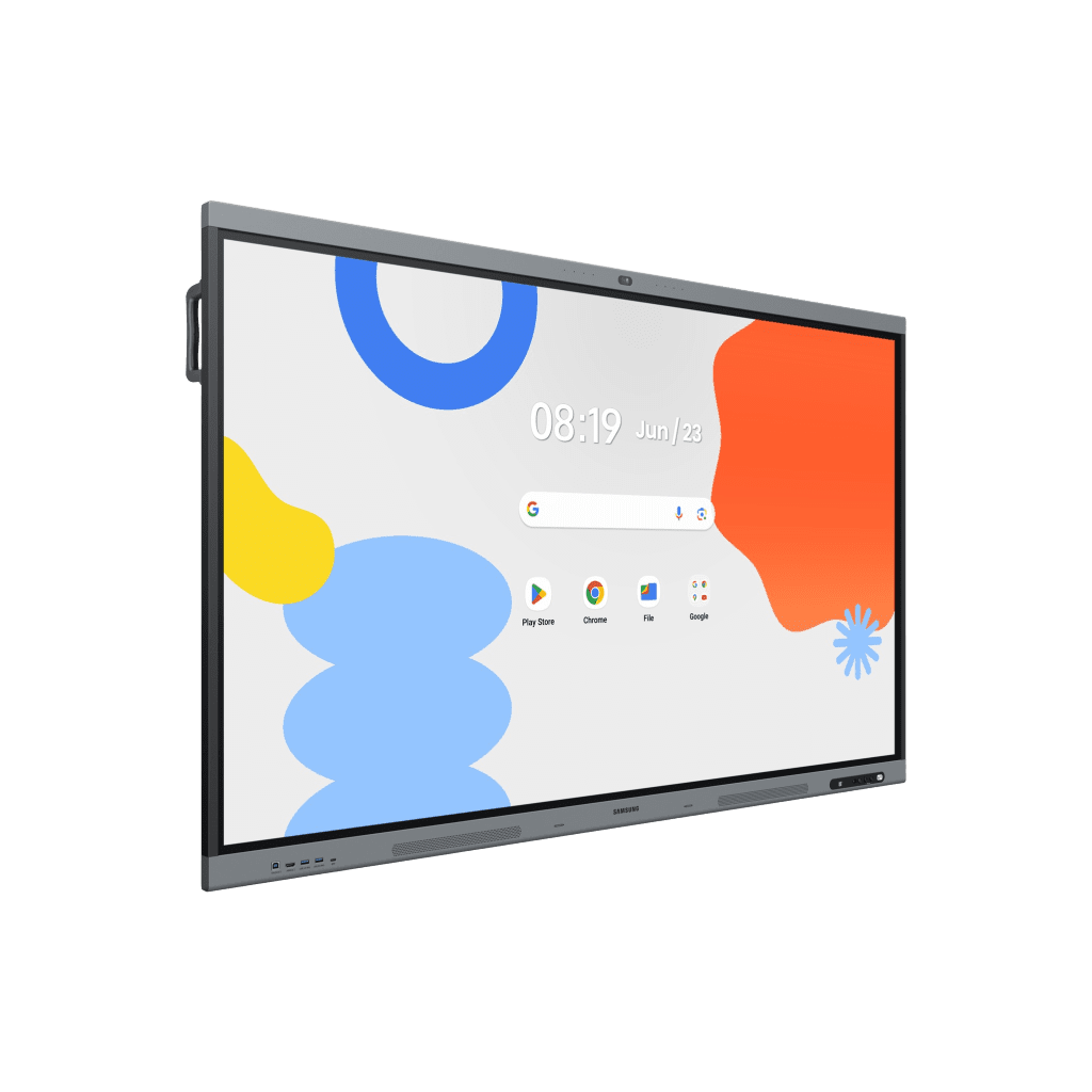 Pantalla Interactiva WAFX-P Series 75" 4K UHD 3840x2160 / Android 15 EDLA / Octa-core CPU / 48MP Cámara Integrada / 8 Micrófonos Far-Field / 50 Puntos Touch IR / WiFi 6 / 16GB RAM / 128GB Storage