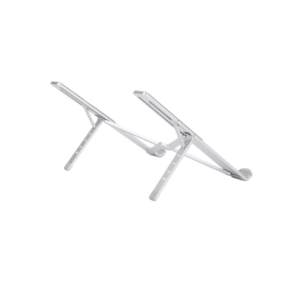 Soporte Portátil de Aluminio para Laptop / Amplia Compatibilidad de 11-17.3" / Ajuste de Altura 46.5 mm-136.5 mm / Capacidad de carga de 5 kg / Diseño Plegable / Material de Aleación de Aluminio + Silicona.
