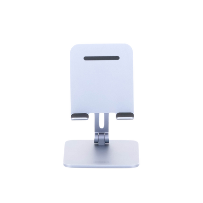 Soporte de Aluminio para IPad & Tablet | Plegable |Angulo Ajustable de 180° y 270° | Base Antideslizante | Protección  de Silicona | Amplia Compatibilidad con dispositivos de 7.9'' a 12.9'' | Aluminio Solido | Color Gris