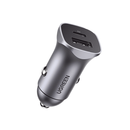 Cargador de Auto 30W | 2 Puertos USB-A y USB-C | Carga Rápida | Compatible con Vehículos de 12 y 24 VCD | PD3.0, QC4.0, SCP, PPS | Indicador Led | Diseño Compacto | Chip Inteligente | Caja de Aluminio