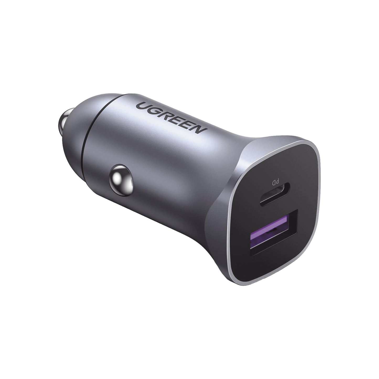 Cargador de Auto 30W | 2 Puertos USB-A y USB-C | Carga Rápida | Compatible con Vehículos de 12 y 24 VCD | PD3.0, QC4.0, SCP, PPS | Indicador Led | Diseño Compacto | Chip Inteligente | Caja de Aluminio