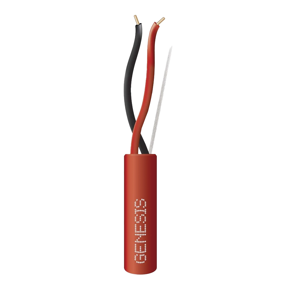Bobina de 305 Metros (1000 Pies) de Alambre / 2 x 18 AWG / Riser / Tipo FPLR-CL3R, FT4 / Color Rojo / Para Aplicaciones en Sistemas de Detección de Incendio y Sistemas de Evacuación
