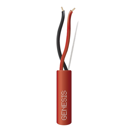 Bobina de 305 Metros (1000 Pies) de Alambre / 2 x 18 AWG / Riser / Tipo FPLR-CL3R, FT4 / Color Rojo / Para Aplicaciones en Sistemas de Detección de Incendio y Sistemas de Evacuación