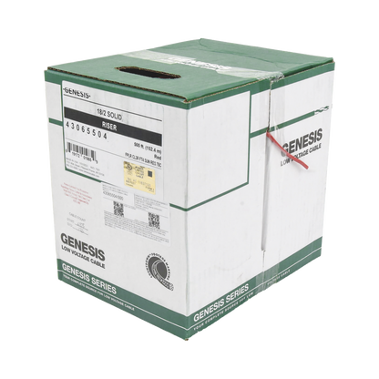 Bobina de 152 Metros (500 Pies) de Alambre / 2 x 18 AWG / Riser / Resistente al Fuego / Color Rojo / Tipo FPLR- CL3R - C(UL) -FT4 / Para Sistemas Contra Incendio o Sistemas de Evacuación