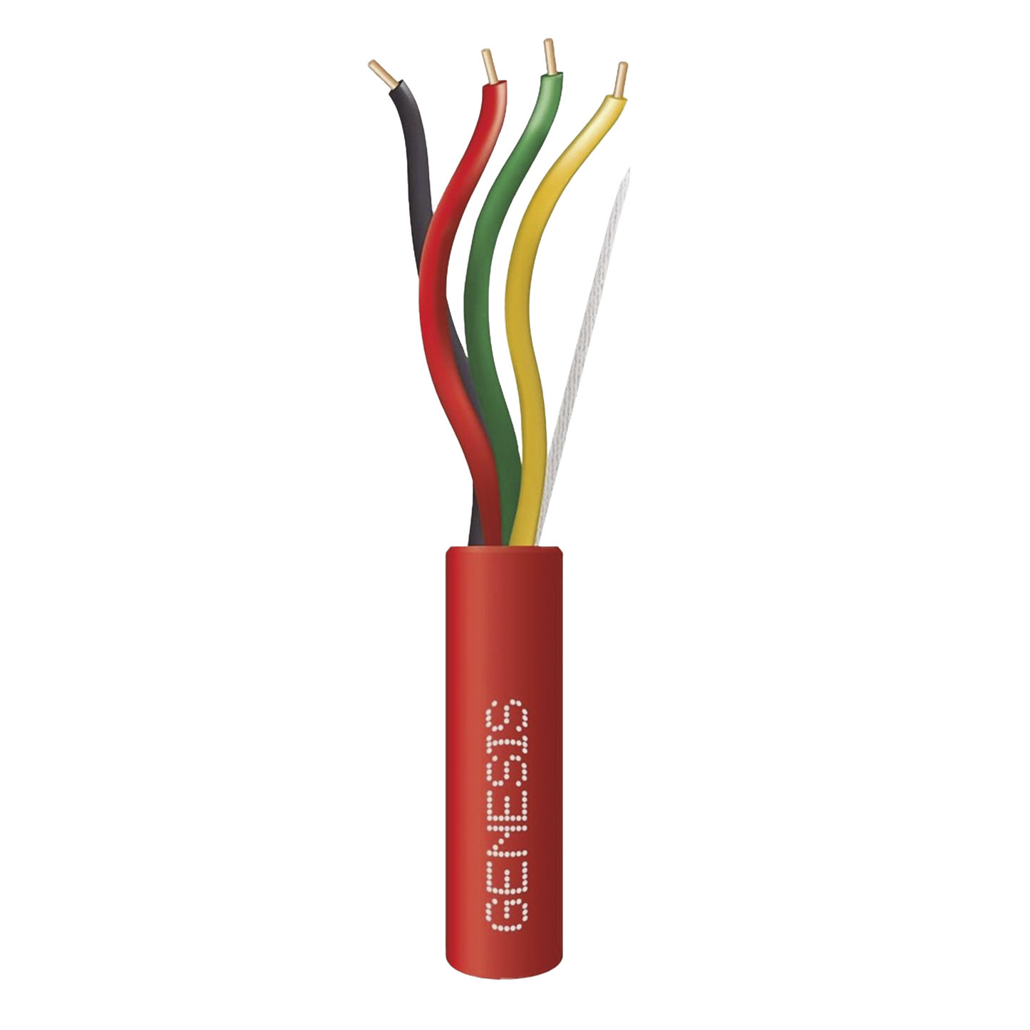Carrete de Alambre 305 Metros (1000 Pies) / 4 x 16 AWG / Riser / Color Rojo / Tipo FPLR, CL3R, (UL) FT4 / Para Aplicaciones en Sistemas de Detección de Incendio y Sistemas de Evacuación