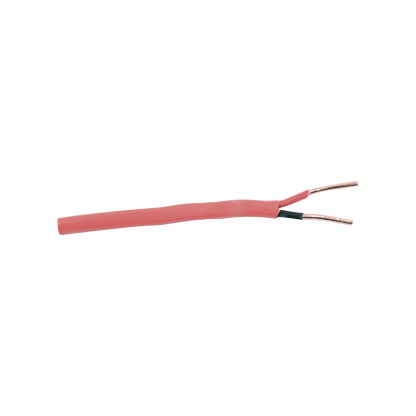 Carrete de Alambre de 305 Metros (1000 Pies) / 2 x 14 AWG / Riser / Tipo FPLR-CL3R / Color Rojo / Para Aplicaciones en Paneles de Detección de Incendio y Sistemas de Evacuación