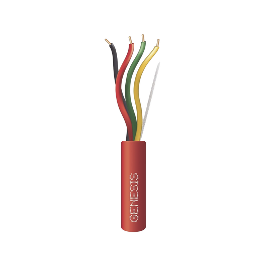 Carrete de 305 Metros (1000 Pies) de Alambre / 4 x 14 AWG / Riser / Tipo FPLR-CL3R / Resistente al Fuego / Color Rojo / Para Sistemas Contra Incendio o Sistemas de Evacuación