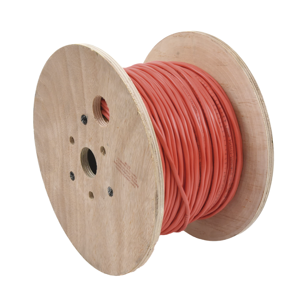 Carrete de 152 Metros (500 Pies) de Alambre / 2 x 14 AWG / Riser / BLINDADO / Tipo FPLR / Color Rojo / Para Aplicaciones en Sistemas de Detección de Incendio y Sistemas de Evacuación