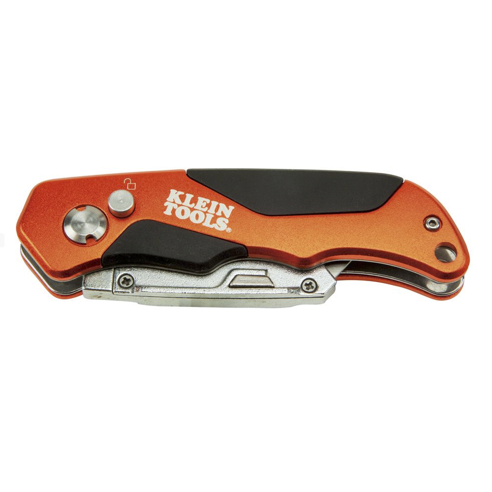 Navaja Multiusos Plegable de Uso Rudo con Botón de Expulsión y Cortacables.