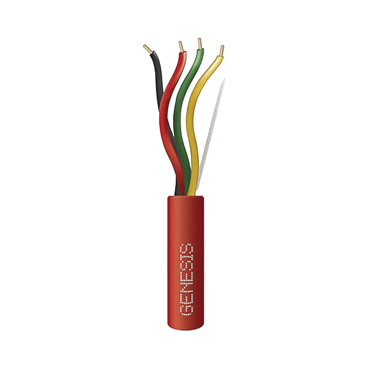 Bobina de 305 Metros de Alambre / 4 x 14 AWG / Tipo FPLP-CL3P / Resistente al Fuego / Color Rojo / Para Sistemas Contra Incendio o Sistemas de Evacuación