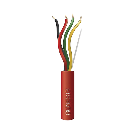 Bobina de 305 Metros de Alambre / 4 x 14 AWG / Tipo FPLP-CL3P / Resistente al Fuego / Color Rojo / Para Sistemas Contra Incendio o Sistemas de Evacuación