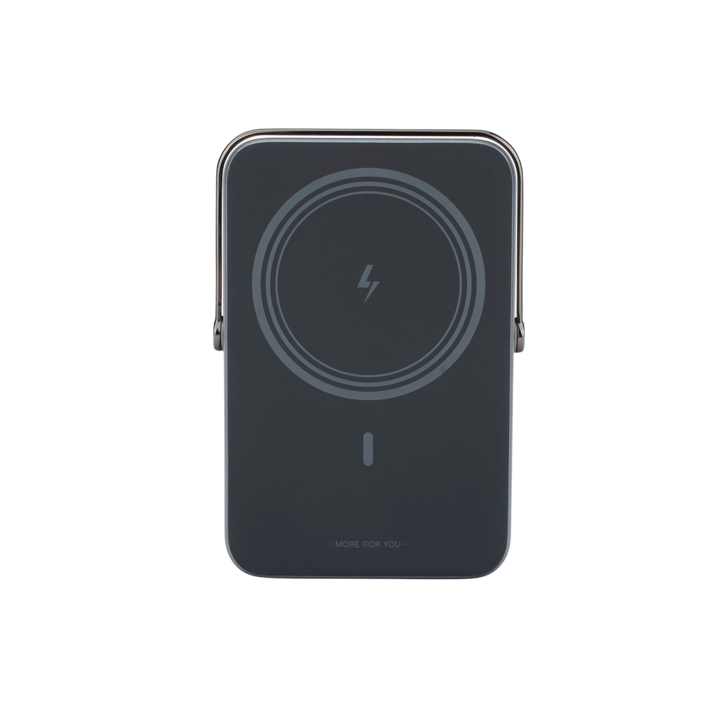 Power Bank Serie UNO Inalambrico | 10000mAh | 7.5W/20W  |  Con Emojis de Estado | Carga Rápida USB-C Bidireccional  | Pantalla TFT  Inteligente | Con Holder | Color Grey.