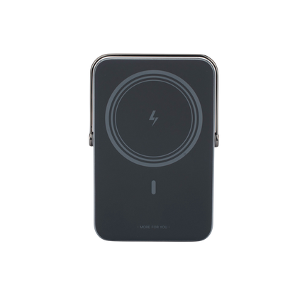 Power Bank Serie UNO Inalambrico | 10000mAh | 7.5W/20W  |  Con Emojis de Estado | Carga Rápida USB-C Bidireccional  | Pantalla TFT  Inteligente | Con Holder | Color Grey.
