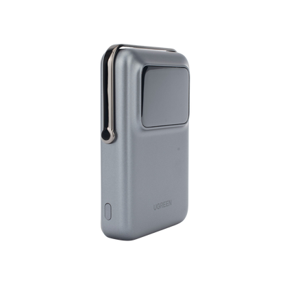 Power Bank Serie UNO Inalambrico | 10000mAh | 7.5W/20W  |  Con Emojis de Estado | Carga Rápida USB-C Bidireccional  | Pantalla TFT  Inteligente | Con Holder | Color Grey.