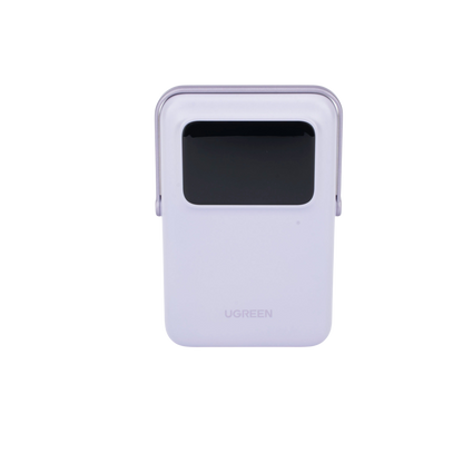 Power Bank Serie UNO Inalambrico | 10000mAh | 7.5W/20W  |  Con Emojis de Estado | Carga Rápida USB-C Bidireccional  | Pantalla TFT  Inteligente | Con Holder | Color Purple.