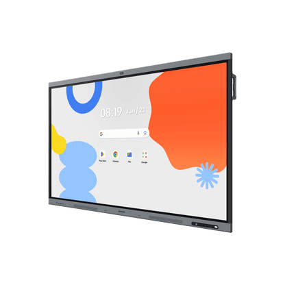 Pantalla Interactiva WAFX-P Series 75" 4K UHD 3840x2160 / Android 15 EDLA / Octa-core CPU / 48MP Cámara Integrada / 8 Micrófonos Far-Field / 50 Puntos Touch IR / WiFi 6 / 16GB RAM / 128GB Storage
