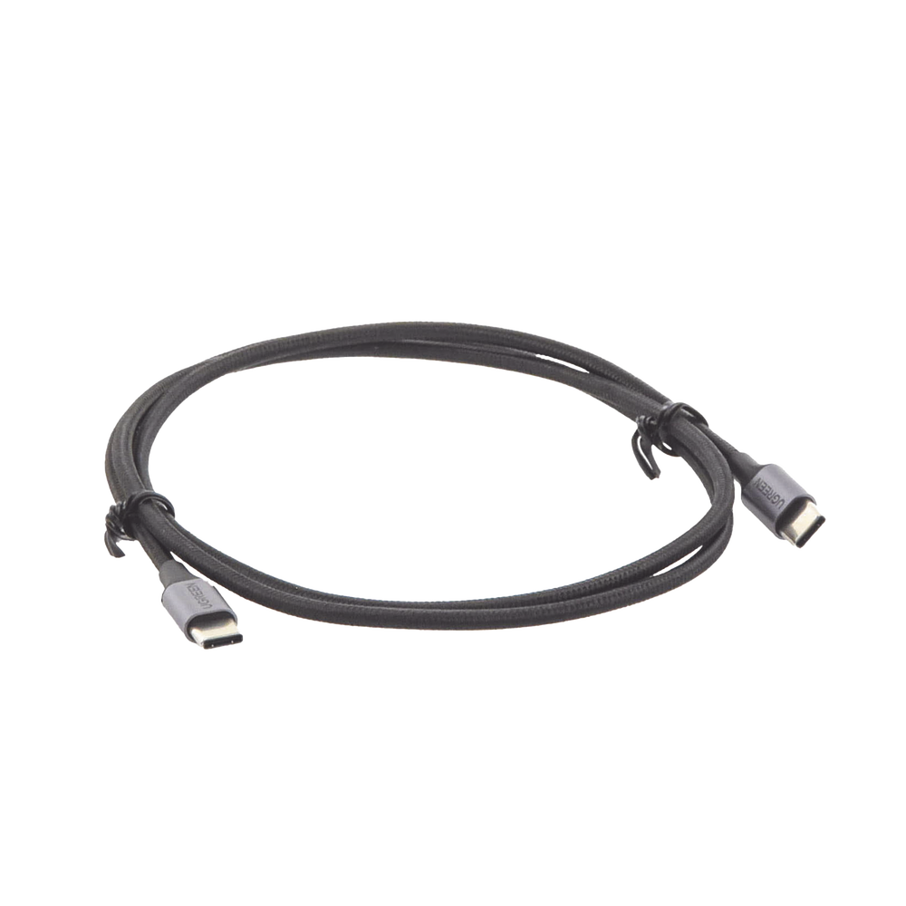 Cable USB-C a USB-C | 1 Metro (3.28 Pies) | Transferencia de Datos de 480 Mbps | Carga Rápida de Hasta 60W | QC 4.0/3.0/2.0 | PD3.0 | FPC | AFC | Protección Integrada | Caja de Aluminio | Nylon Trenzado | Color Negro