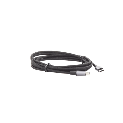 Cable USB-C a USB-C | 2 Metros (6.56 Pies) | Transferencia de Datos de 480 Mbps | Carga Rápida de Hasta 60W | QC 4.0/3.0/2.0 | PD3.0 | FPC | AFC | Protección Integrada | Caja de Aluminio | Nylon Trenzado | Color Negro