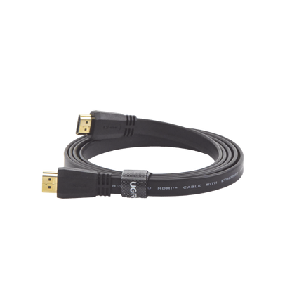Cable HDMI 2.0 Plano de 1.5 Metros (4.92 Pies) / 4K@60Hz / HDR / 3D / HEC (Canal Ethernet HDMI) / ARC (Canal de Retorno de Audio / Color Profundo de 48 Bits / Audio de 32 Canales / HDCP / Audio Dolby True HD 7.1 / 18 Gbps / EstaÑado y Triple Blindaje / A