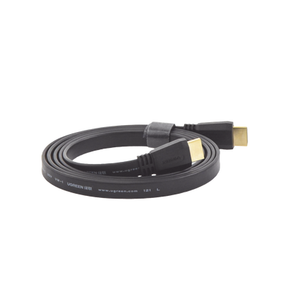 Cable HDMI 2.0 Plano de 1.5 Metros (4.92 Pies) / 4K@60Hz / HDR / 3D / HEC (Canal Ethernet HDMI) / ARC (Canal de Retorno de Audio / Color Profundo de 48 Bits / Audio de 32 Canales / HDCP / Audio Dolby True HD 7.1 / 18 Gbps / EstaÑado y Triple Blindaje / A