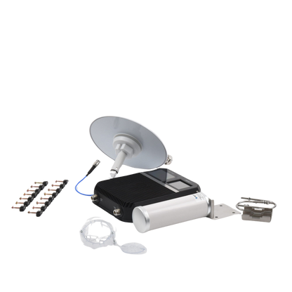 Kit Amplificador Office 200 para 2G, 3G y 4G / Mejora llamadas convencionales y VoLTE / Amplifica señal de TELCEL, AT&T y MOVISTAR / Cubre hasta 400 m² con una antena y hasta 1600 m² con 4 antenas.