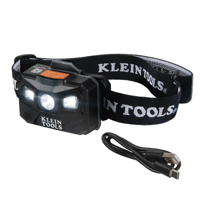 Lámpara Luz LED Frontal Recargable de 400 Lúmenes, Apagado Automático, con Correa de Tela, Adaptable y Ajustable a Gorros, Cascos, Cachuchas  o directo a Frente Humana (Tipo Minero)