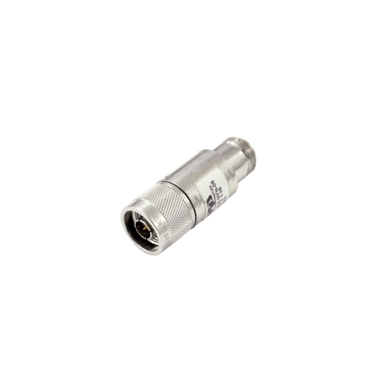 Atenuador en Línea de 6 dB, 5 Watt Máximo, CD-4 GHz, Conectores N Macho-Hembra.