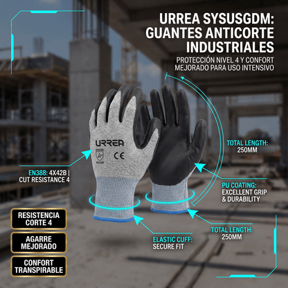 Guantes talla mediana supraneema con recubrimiento de nitrilo.