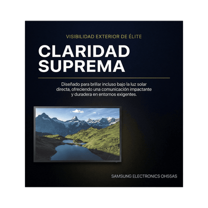 Pantalla Profesional LED 55" para Exterior con Vidrio Templado de Protección 5T, Full HD (1080p), HDMI/HDBaseT (LAN), Brillo 3500 cd/m2. Compatible VESA