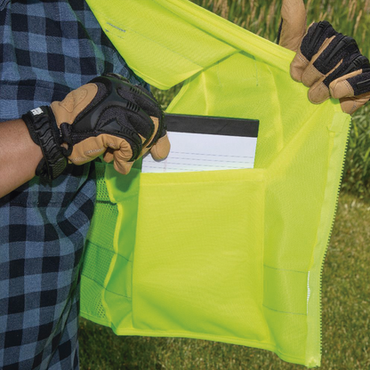 Chaleco de seguridad reflectante de alta visibilidad, mediano/grande. Con múltiples bolsillos de diferente capacidad