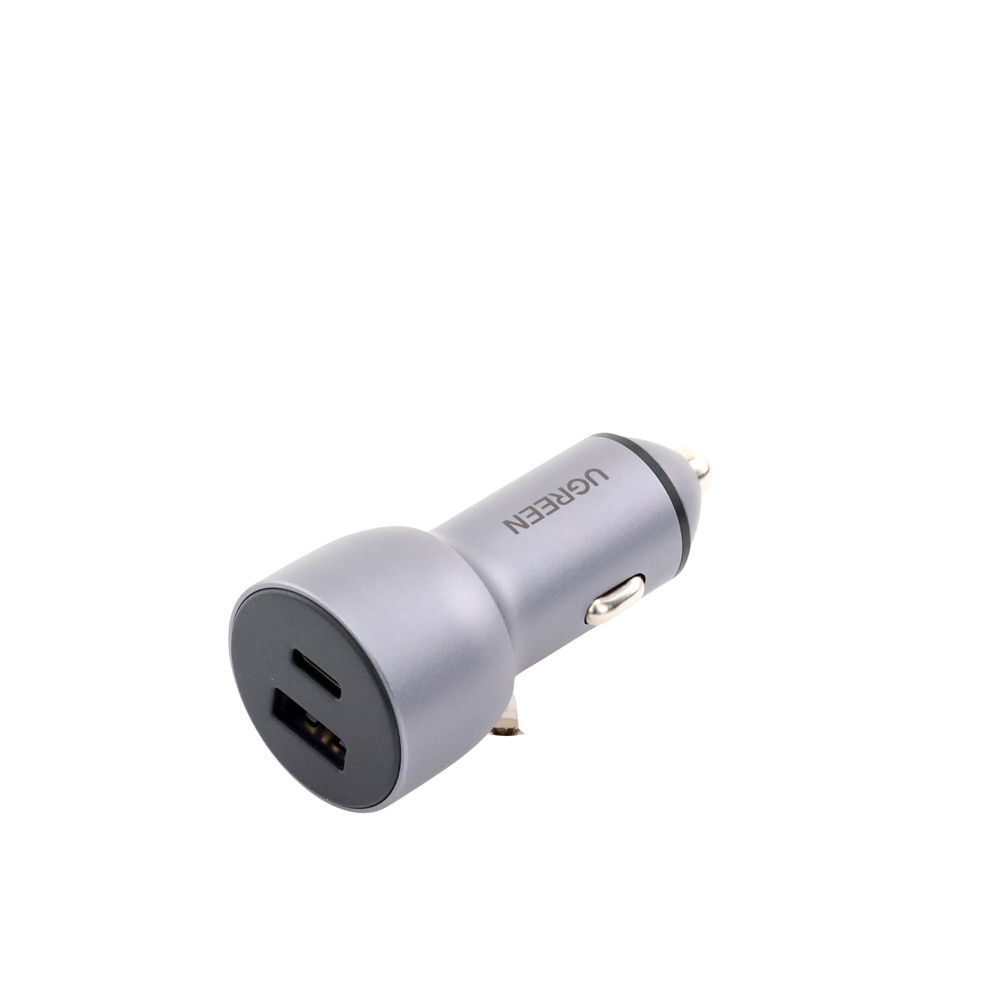 Cargador de Auto 52.5W | Puerto USB-A y USB-C | Carga Rápida | Compatible con Vehículos de 12 y 24 VCD | PD3.0 + QC3.0 | Chip Inteligente | Diseño Compacto Mayor Eficiencia Energética | Caja de Aluminio