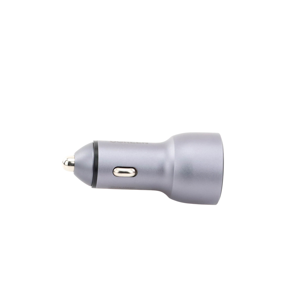 Cargador de Auto 52.5W | Puerto USB-A y USB-C | Carga Rápida | Compatible con Vehículos de 12 y 24 VCD | PD3.0 + QC3.0 | Chip Inteligente | Diseño Compacto Mayor Eficiencia Energética | Caja de Aluminio