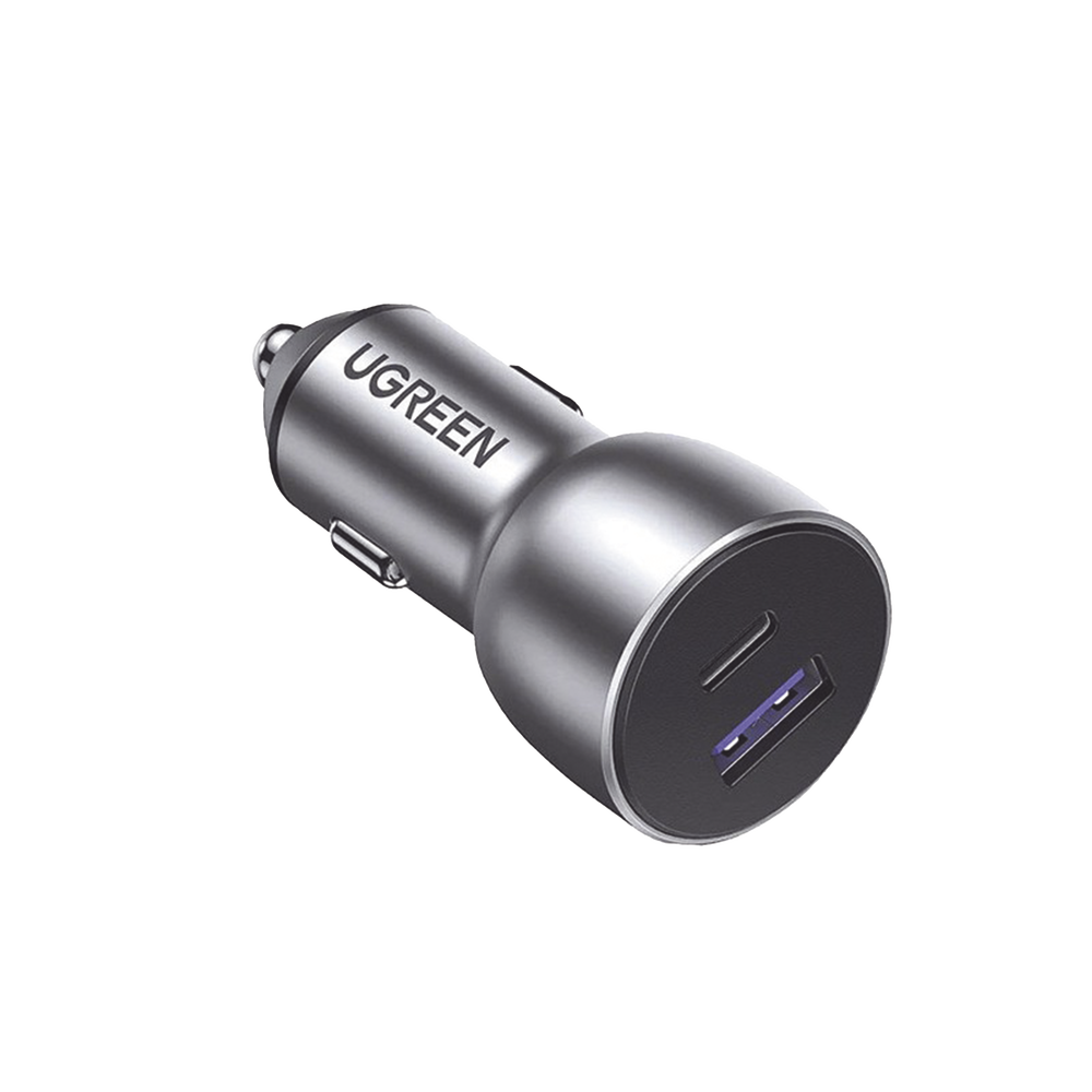 Cargador de Auto 52.5W | Puerto USB-A y USB-C | Carga Rápida | Compatible con Vehículos de 12 y 24 VCD | PD3.0 + QC3.0 | Chip Inteligente | Diseño Compacto Mayor Eficiencia Energética | Caja de Aluminio