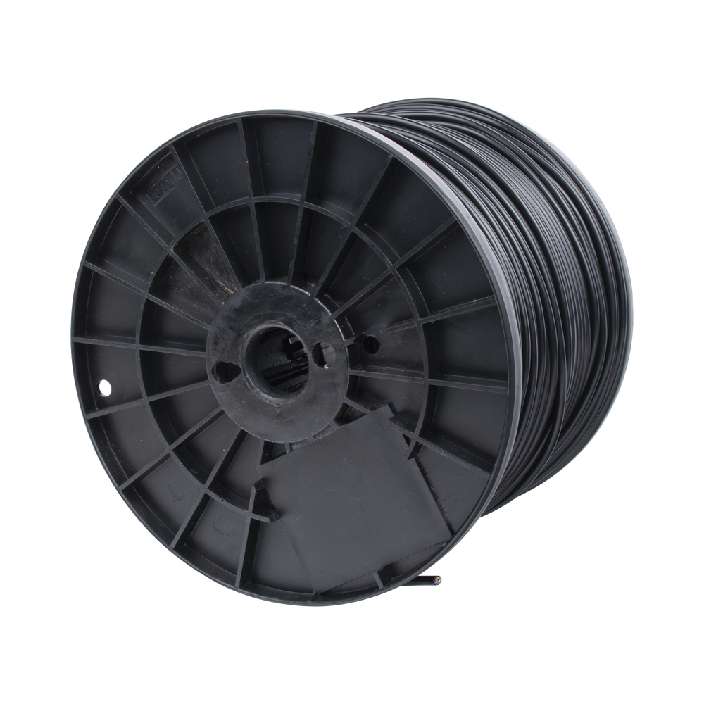 Bobina de 305 Metros (1000 Pies) Cat5e con Gel para Exterior, Color Negro, para Aplicaciones en Sistemas de Redes de Datos y Cableado Estructurado. Uso Intemperie.