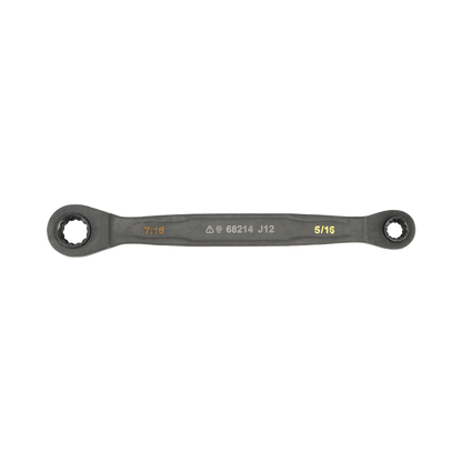 Juego de 2 llaves Estriadas de Matraca 4 en 1 con 8 Medidas Inglesas 1/2-5/8", 3/4-9/16", 1/4-3/8", 7/16-5/16"