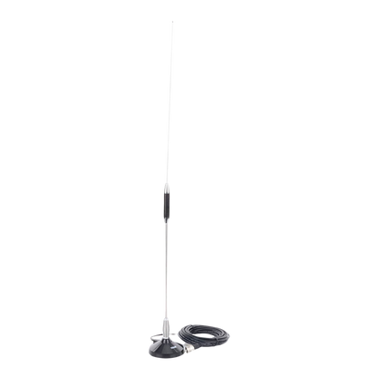Antena Móvil para Rango de Frecuencia de Banda Civil (CB) 26.960 - 27.400 MHz.
