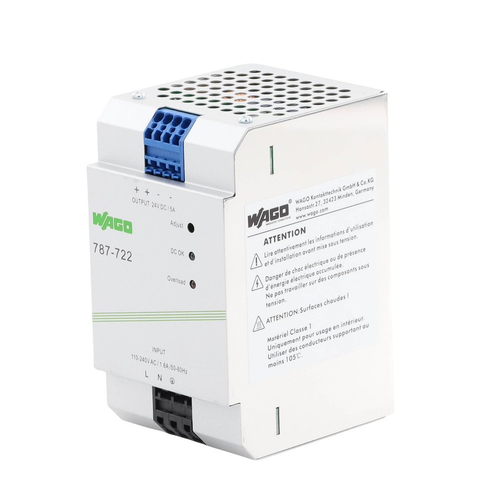 Fuente de Alimentación / 24V DC / 5A / 120W / PFC Activo / Montaje Carril DIN / IP20 / Conectores CAGE CLAMP® 4 mm²