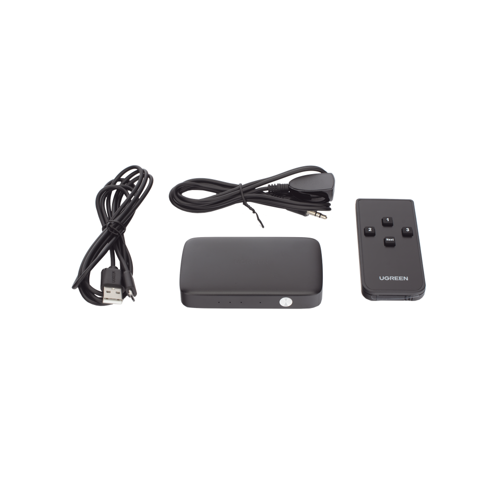 Conmutador HDMI (Switch) 4K@30Hz | 3 Entradas a 1 Salida | 3D | Transmisión Estable | Incluye Control Remoto | Receptor de Infrarrojos | Indicador LED | Chip Inteligente | Incluye Cable Micro USB para Alimentación.